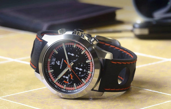 Minuteman Parker Chronograph Watch Black/Orange | CGA Watches